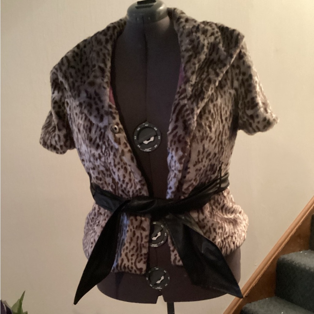 Leopard print jacket.